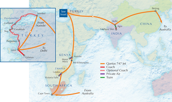 Route Map—The Captain's Choice—Icons of Asia & Africa